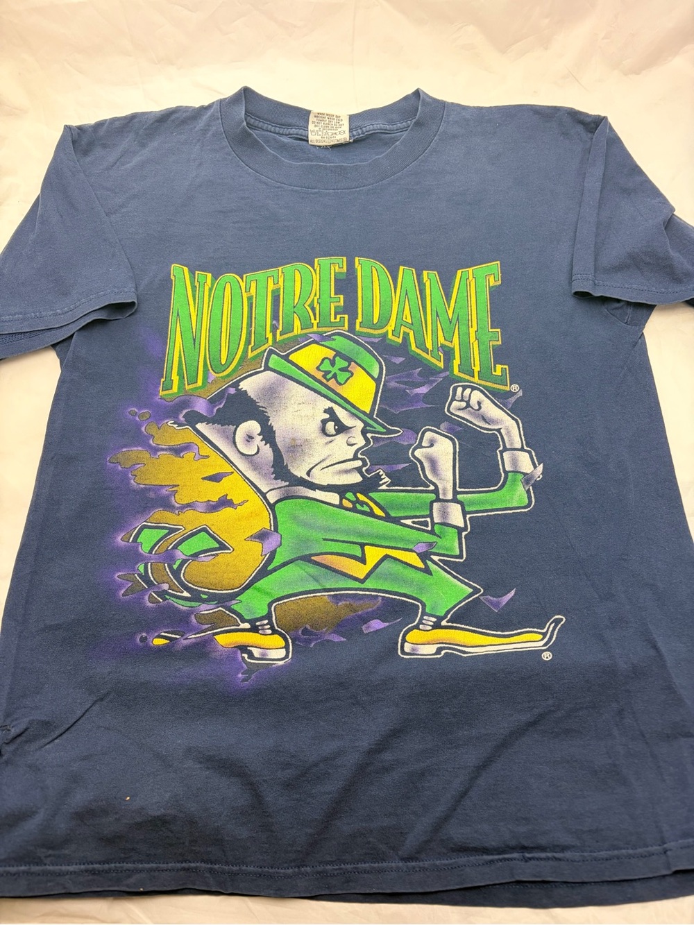 Vintage Notre Dame Fighting Irish T Shirt Nutmeg XL